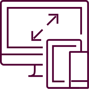 a computer, tablet and phone icon