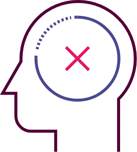 a head with a cross in the middle icon 