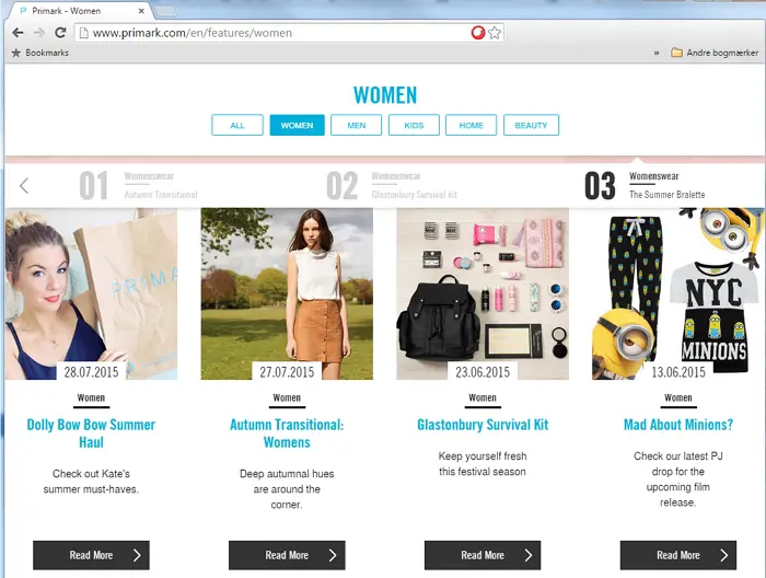 Brugertest Primark Menu Brugertest Primark Menu