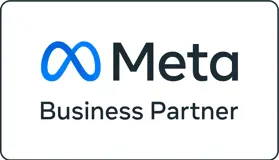  The Meta logo featuring an infinity symbol in blue, followed by "Meta" in black text and "Business Partner" below.