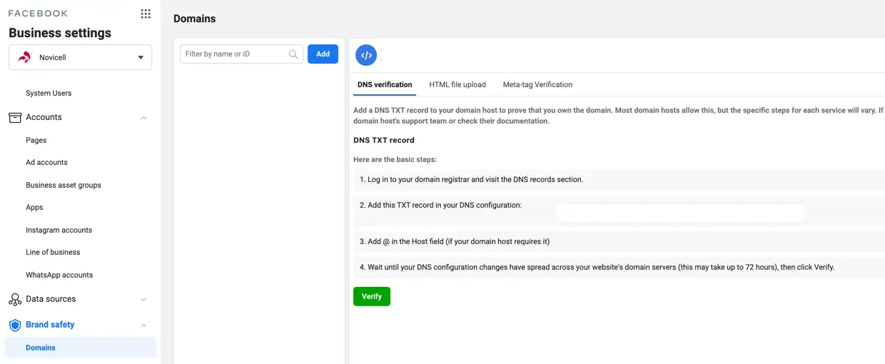 Business Settings Domain Business Settings Domain