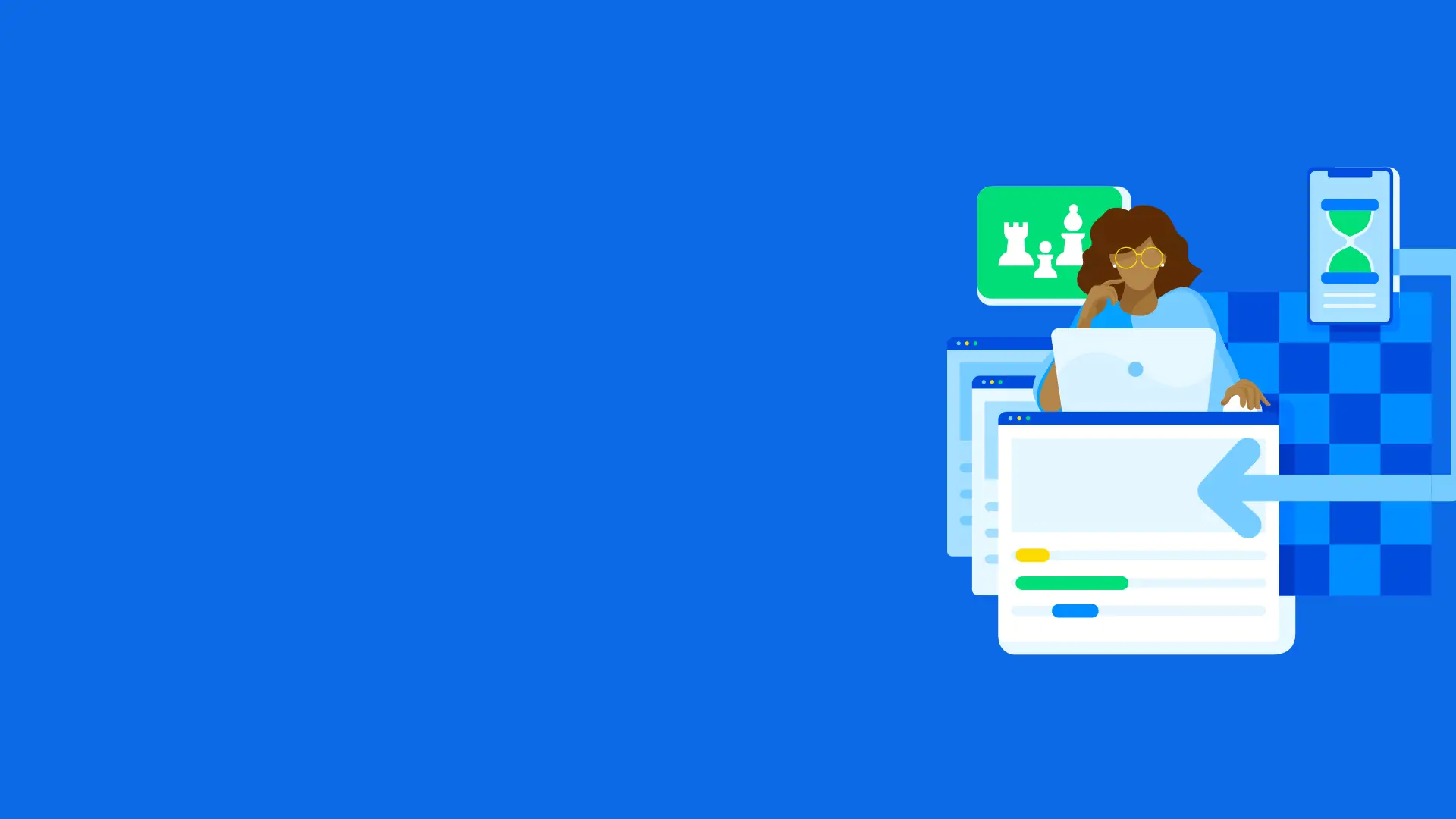 Content strategist working on digital content management platform with multiple browser interfaces