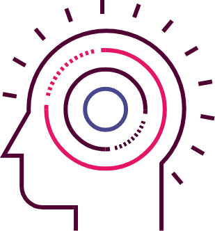 a head with circles inside icon