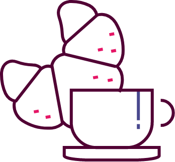 coffee and croissant icon 